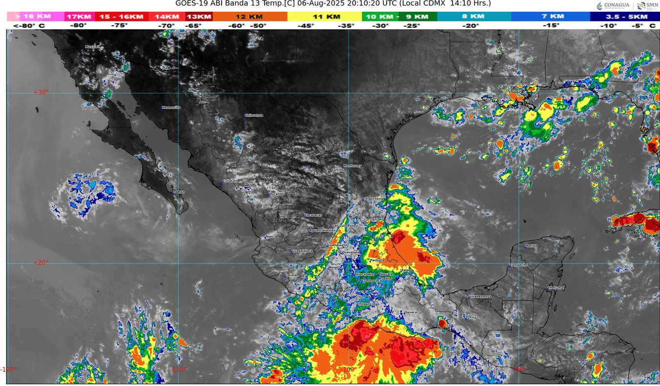 Se desarrolla de Zona de Baja Presión con potencial ciclónico frente a las costas de Oaxaca