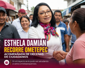 Esthela Damián recorre Ometepec acompañada de decenas de ciudadanos